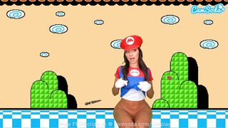 Sisi Rose gros cul cosplayje super mario fabricant avec la chatte éjaculation montre