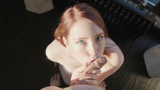 Mollyredwolf's fiery coup travail - sperme chaud dans la bouche pov in