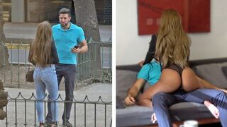 Hot Venezuela fille obtient riche gringo bite en string noir