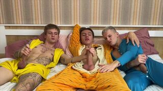 Baise chaude d'une soirée de sommeil entre les garçons