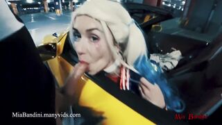 En public baise avec horny Harley Quinn à Halloween