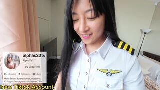 Asiatique salope baise co-pilote dans son propre appartement