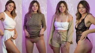 Sexy robe répétition avec une belle adolescente