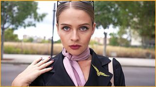 Hôtesse d'air chaud m'a séduit - baisez-la et vaporisez sur son visage 4k - catecravet