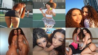 Lucky gars baise deux cheveux bouclés, gros seins, gros cul filles dans trois