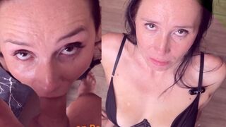 Mon ami m'a demandé d'apprendre à sa femme à sucer - il a suivi chaque pas et est venu à mon visage