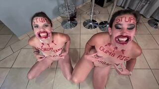 Deux stupides salopes qui se bousculent