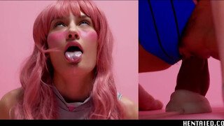 Real life hentai - une fille qui louche et son hitachi