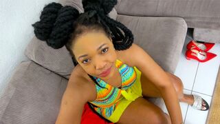 Taste black girl dans la bouche appréciant faux casting